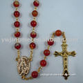 Red Agate Beads Rosary Necklace